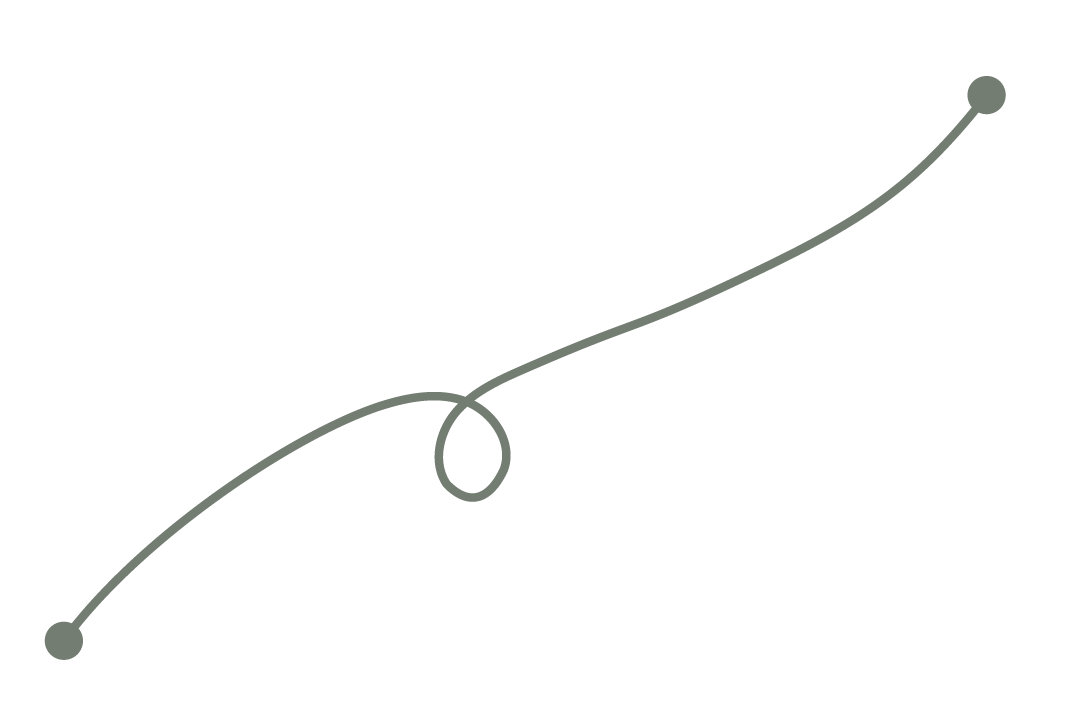 Line graph with a curved line and a highlighted point at the top right corner.