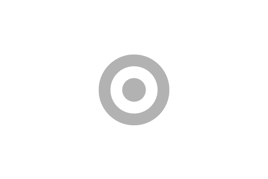 A black background with a gray concentric circle target in the center.