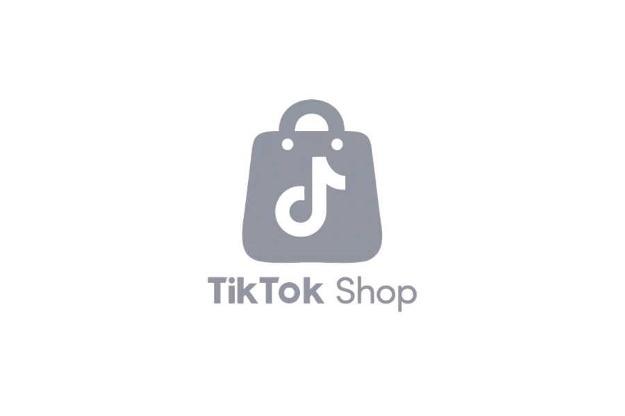 A gray shopping bag with a TikTok logo and the words "TikTok Shop" underneath.