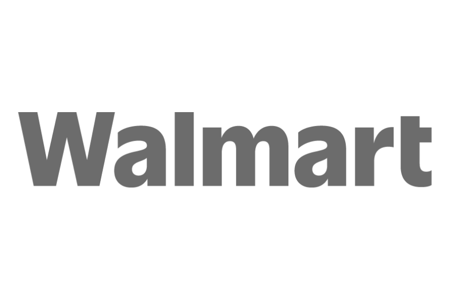 Black and white Walmart logo with the word 'Walmart' in bold letters.