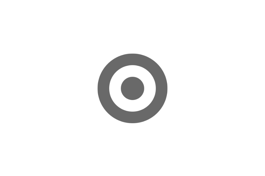 A black background with a gray concentric circle target in the center.