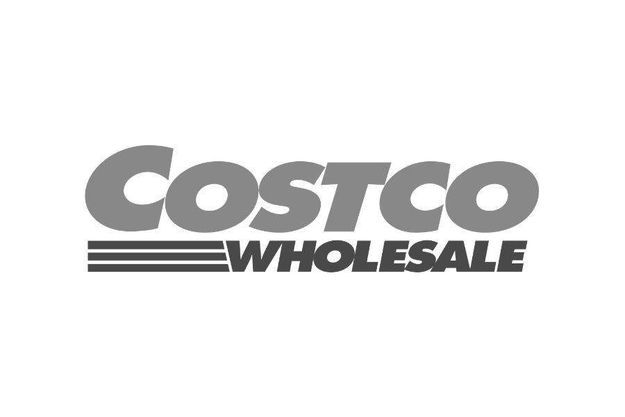 Gray Costco Wholesale logo on a black background.