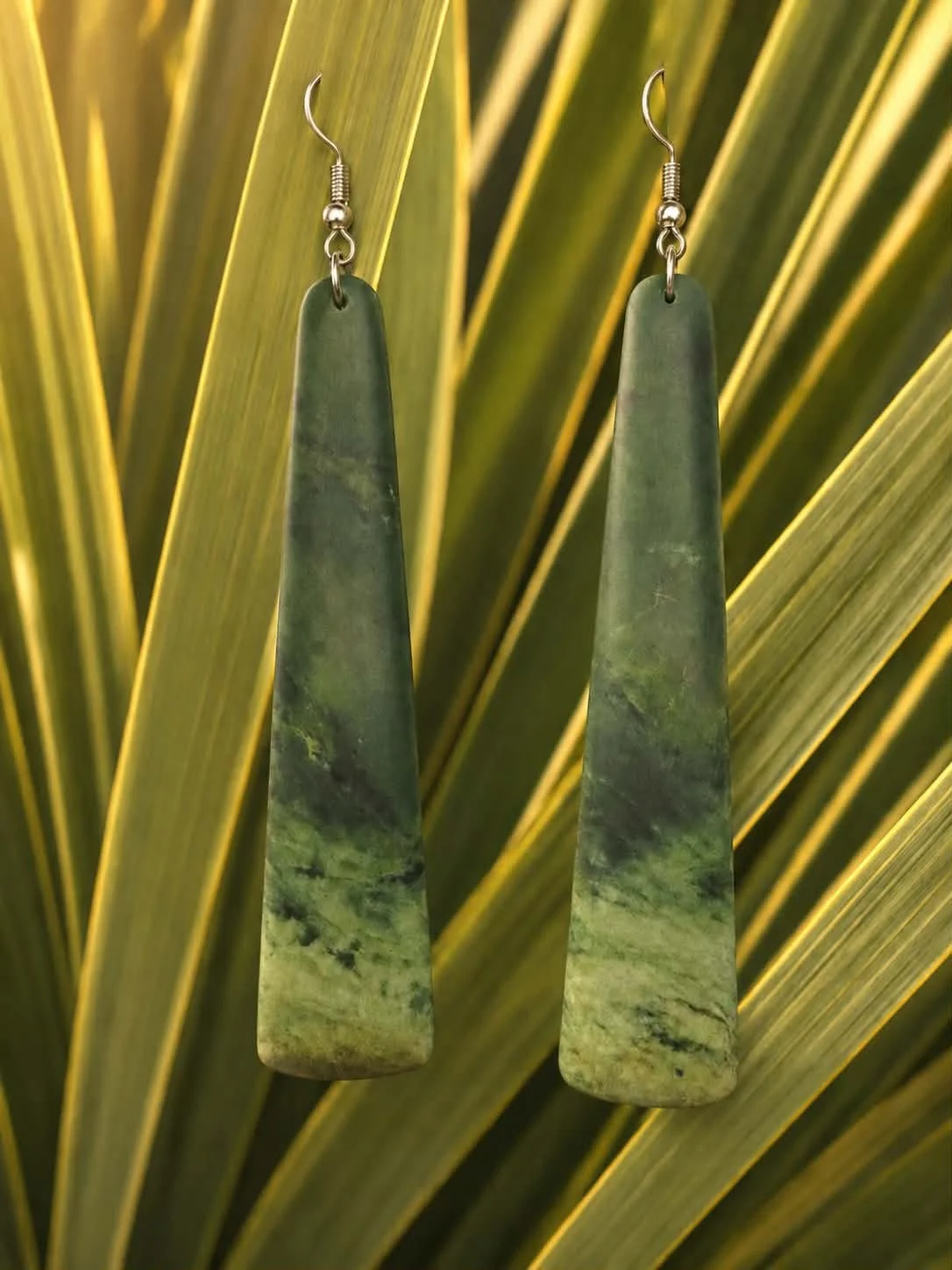 Drop Pounamu earrings