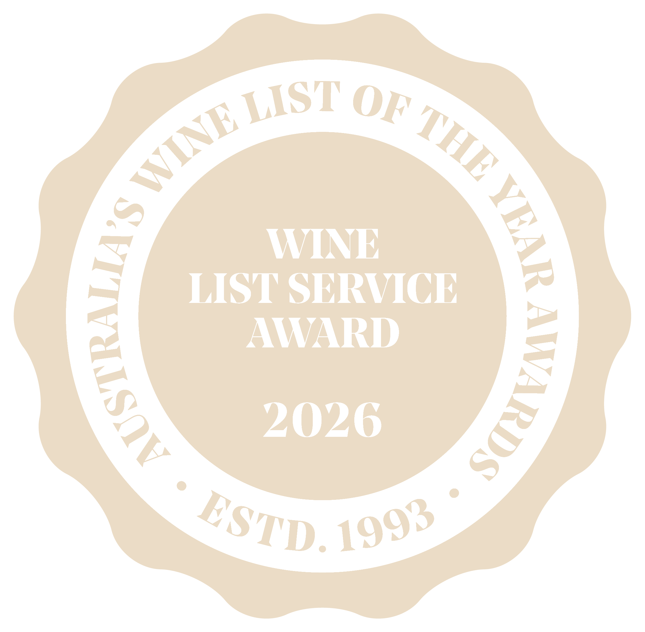 Australia wine list service award 2026