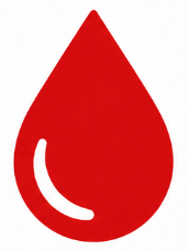 Red blood drop icon.