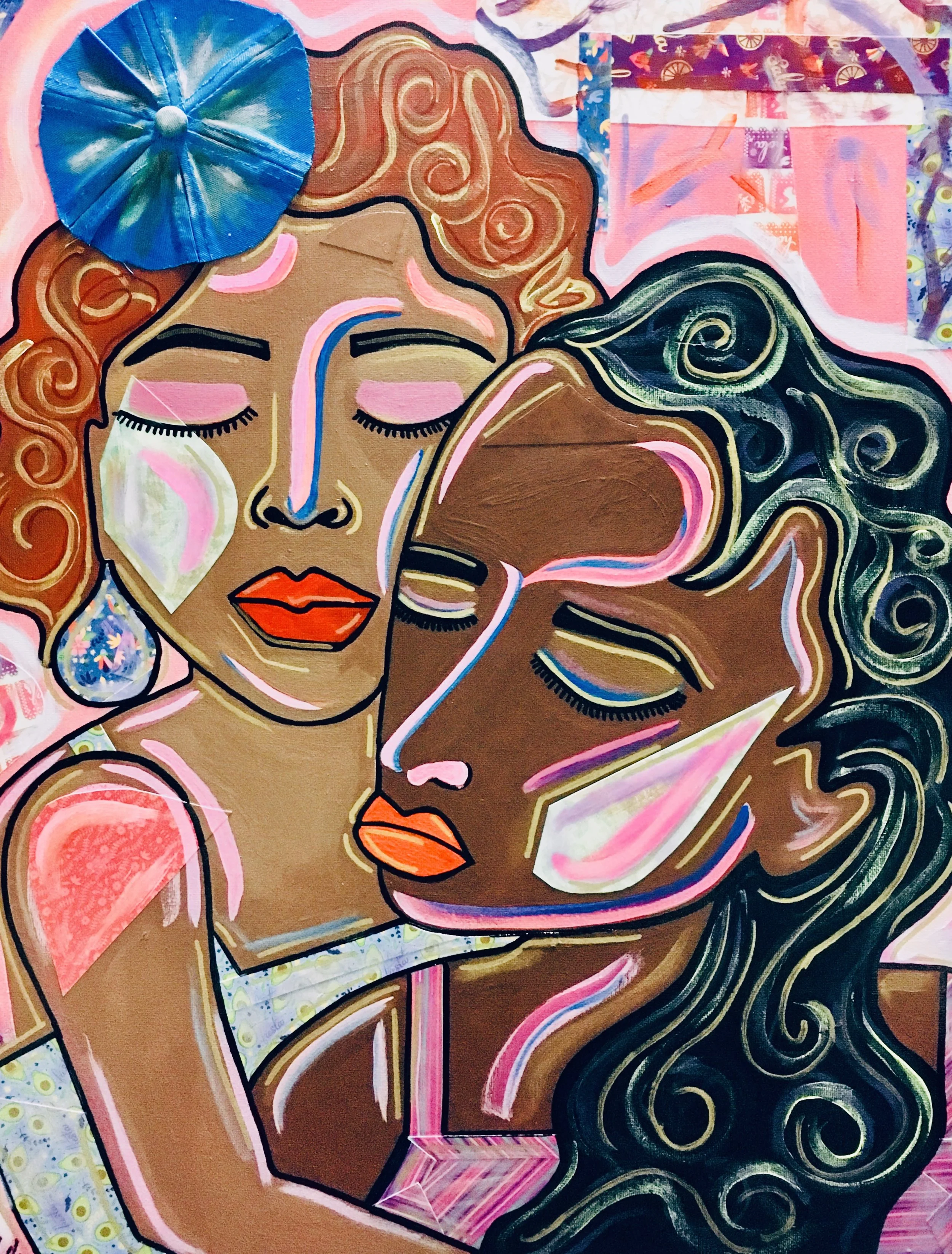 “Sis”, mixed media, 16x20in
