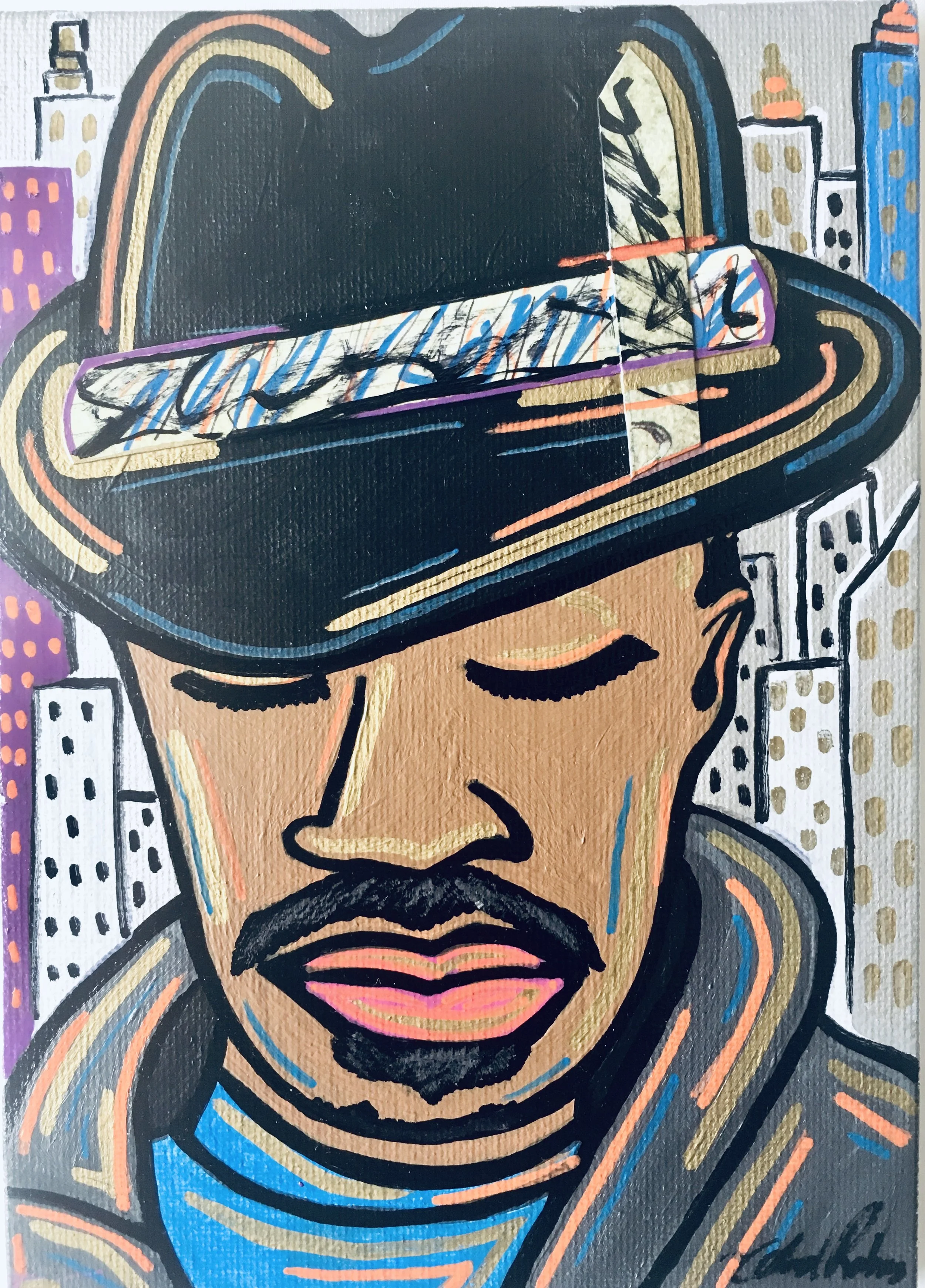 “C’mon, Handsome”, acrylic, 5x7in