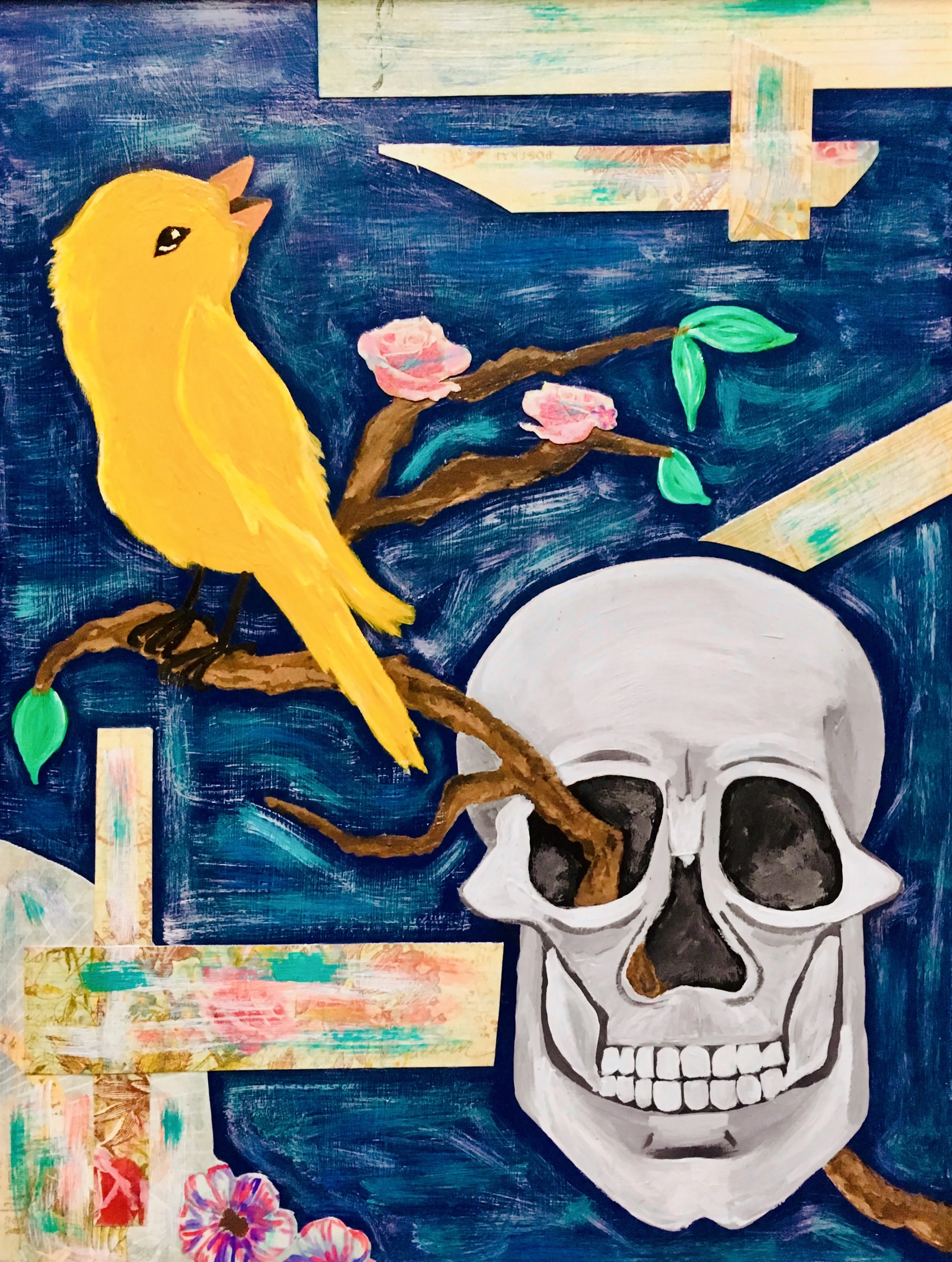 “Grace”, acrylic and paper, 11x14in
