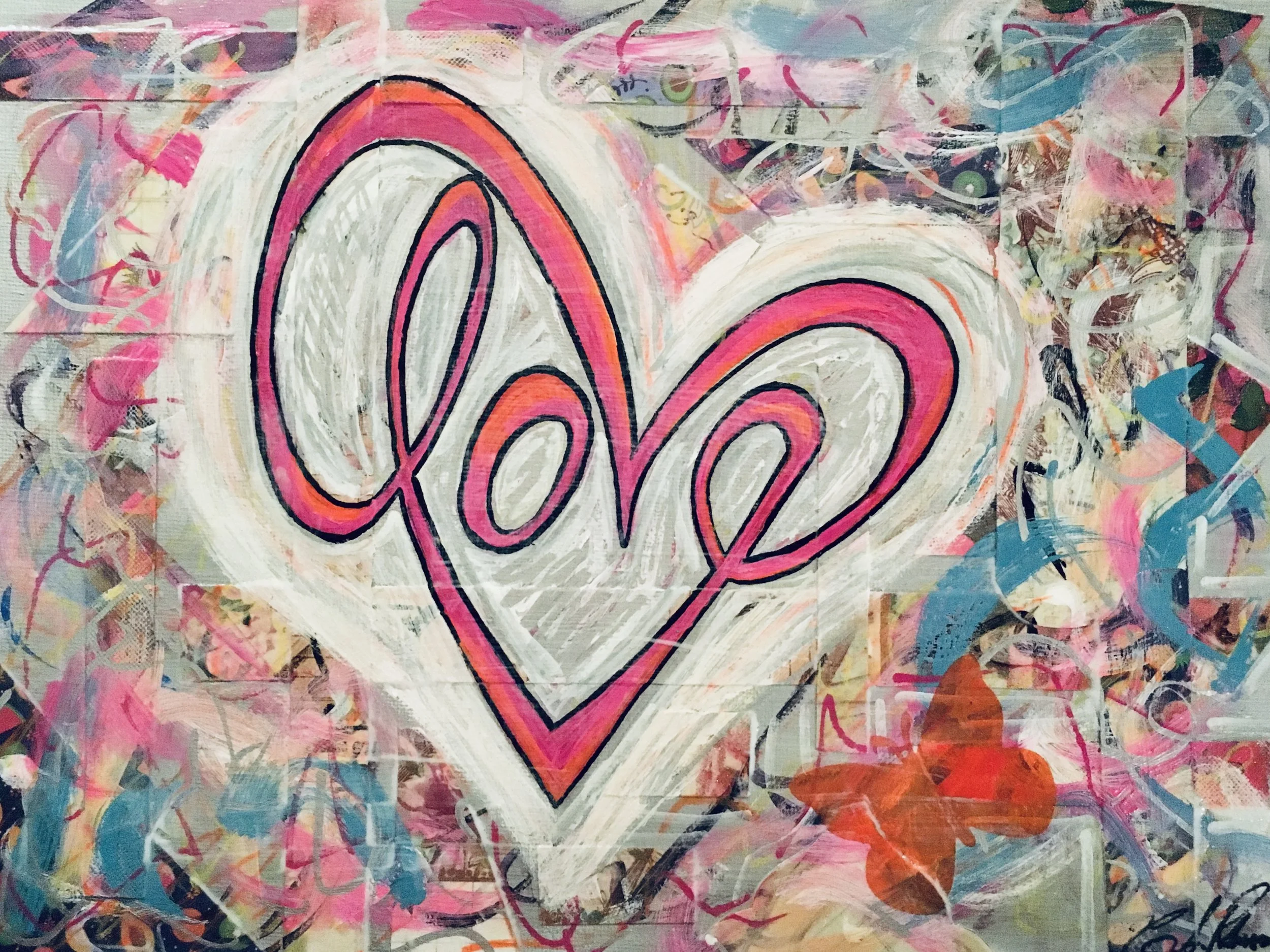 “Love in Color”, mixed media, 12x9in
