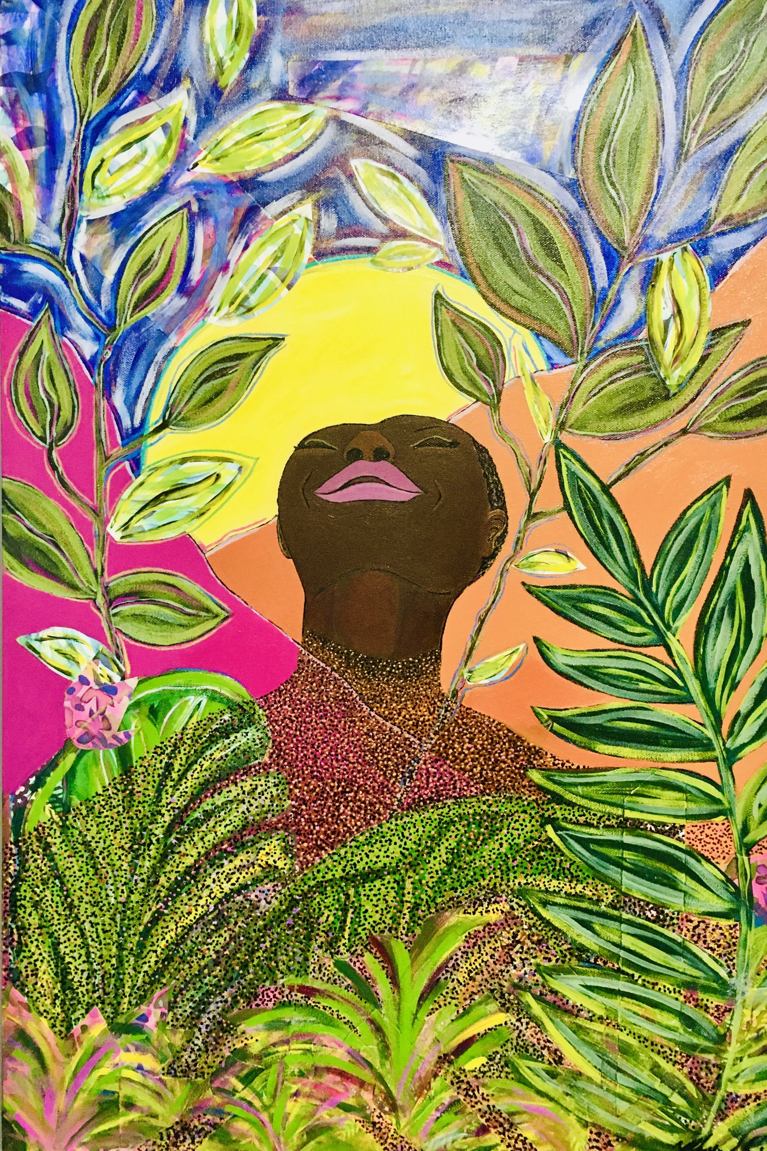 “I Am Dust 2”, mixed media, 25x36in