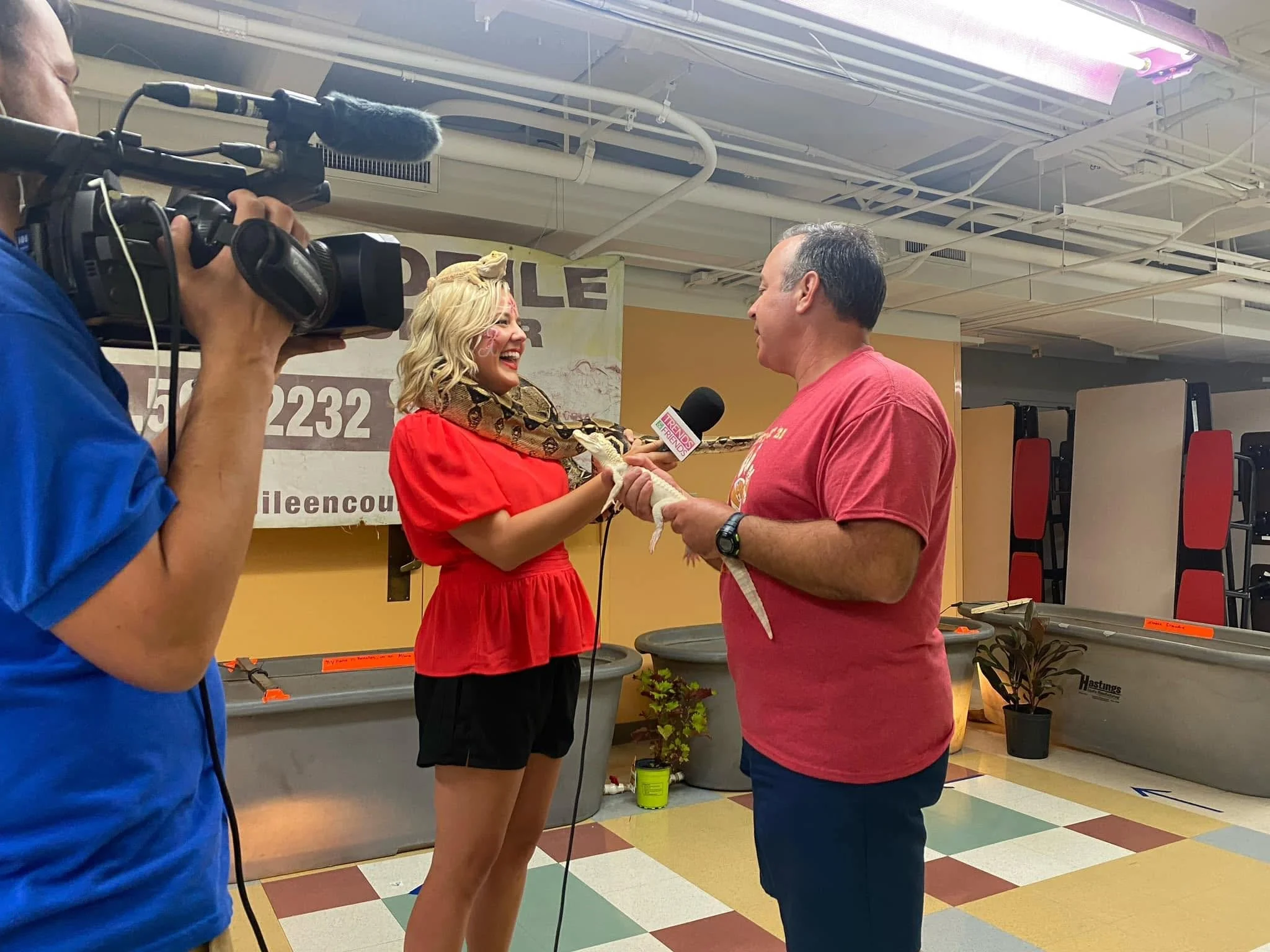 Kelsee Pitman filming a local business feature in Lubbock, TX