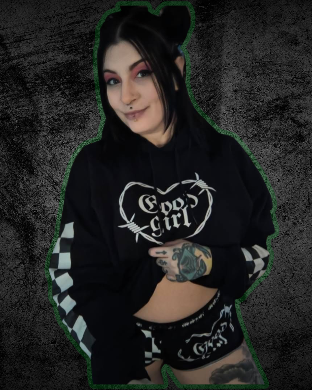 Checkerboard Sleeved Hoodies