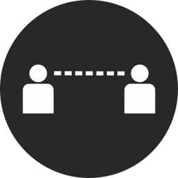 Icon of two people with a dotted line connecting them, indicating connection or communication