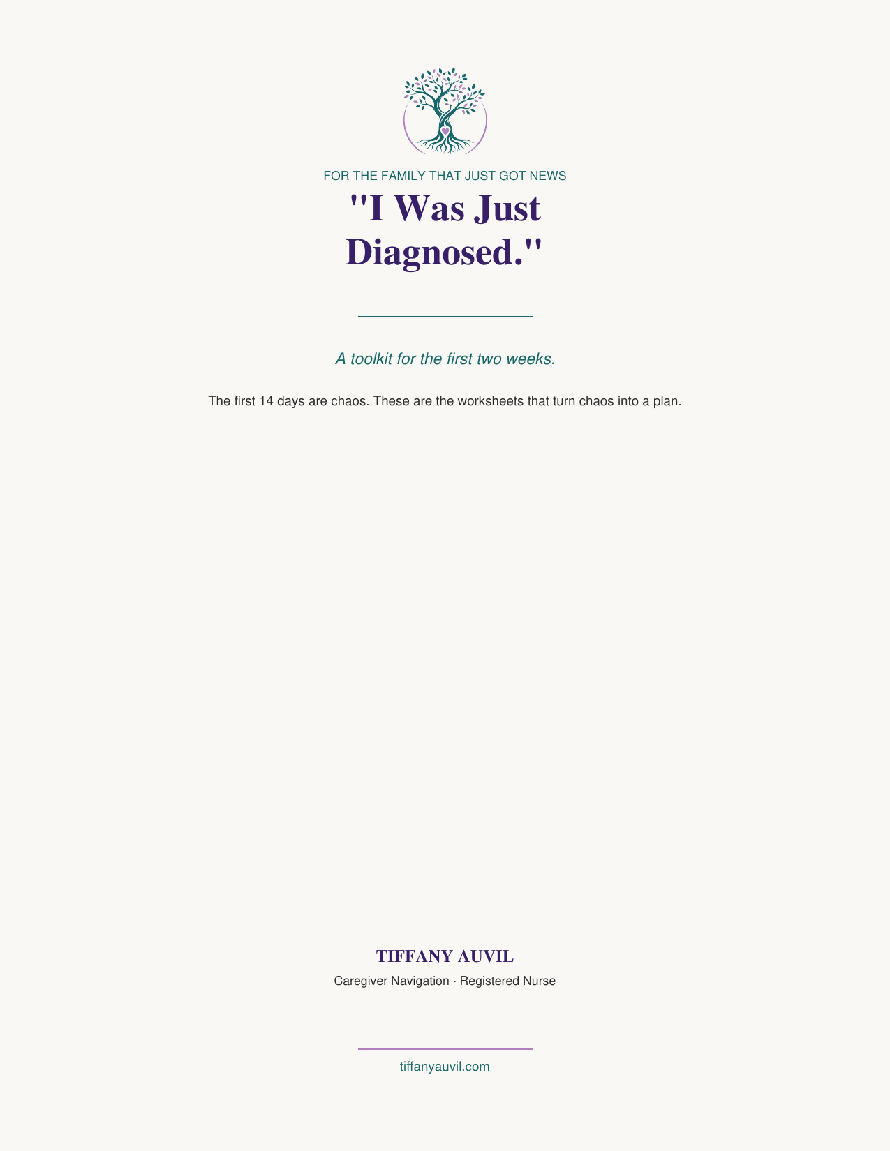 "I Was Just Diagnosed." Family Toolkit