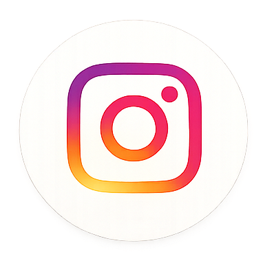 Instagram logo in a circular white background