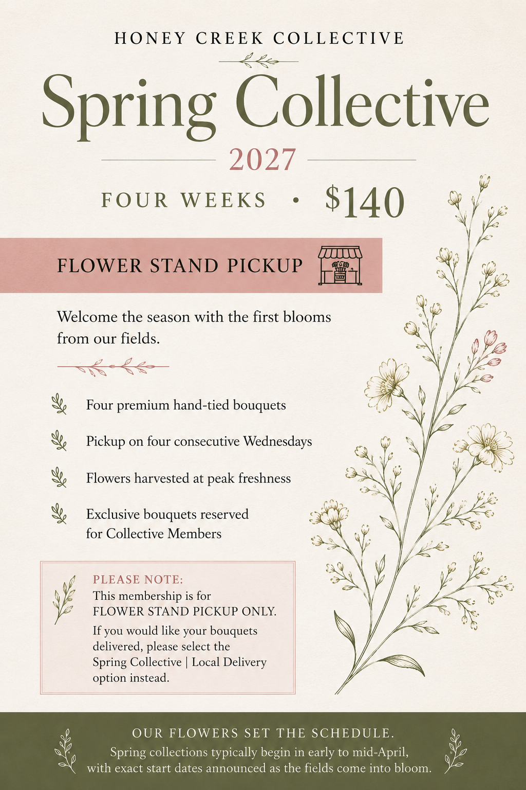 Spring 2027 Collective - Flower Stand Pickup - Four Weeks
