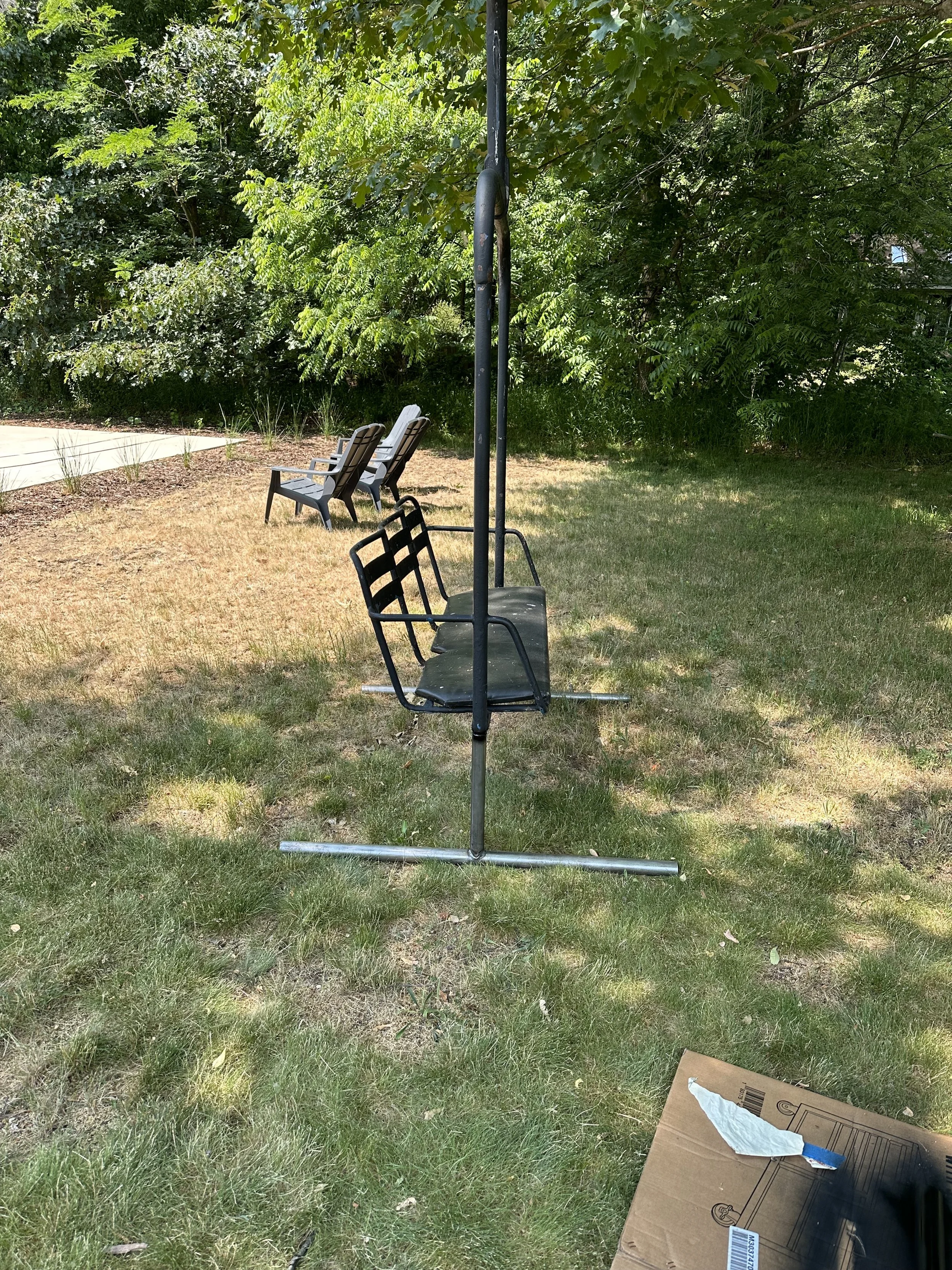 ski lift bench, custom furniture, creative outdoor patio furniture  