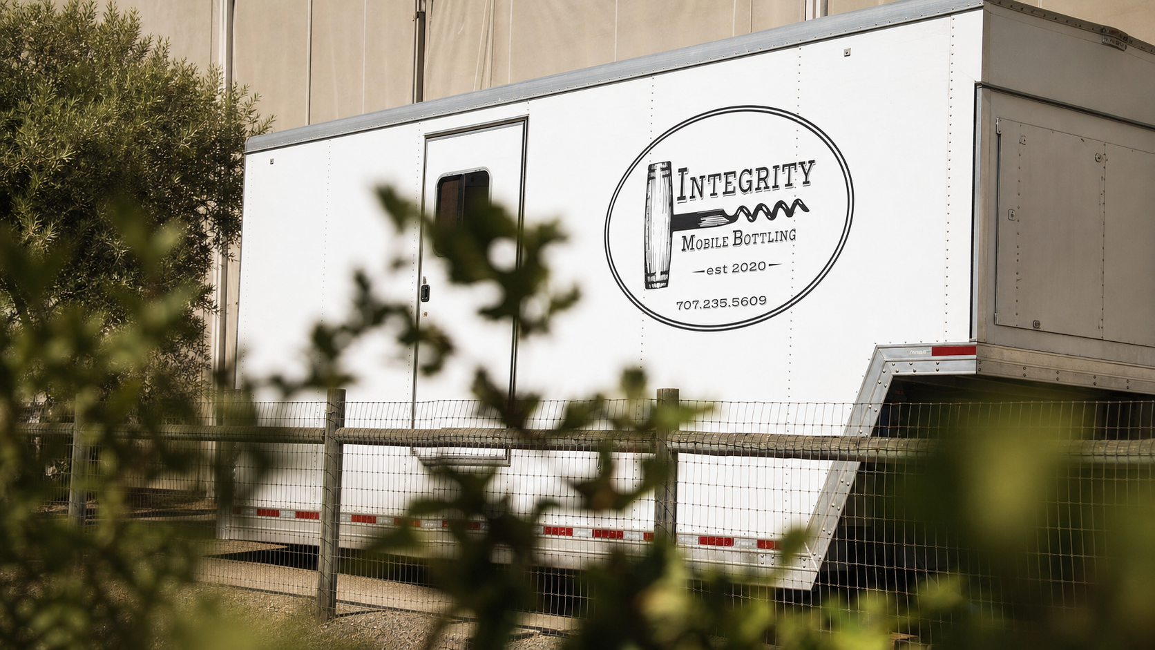 Integrity Mobile Bottling trailer serving a California winery