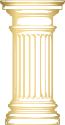 A tall, gold-colored column with a black base.