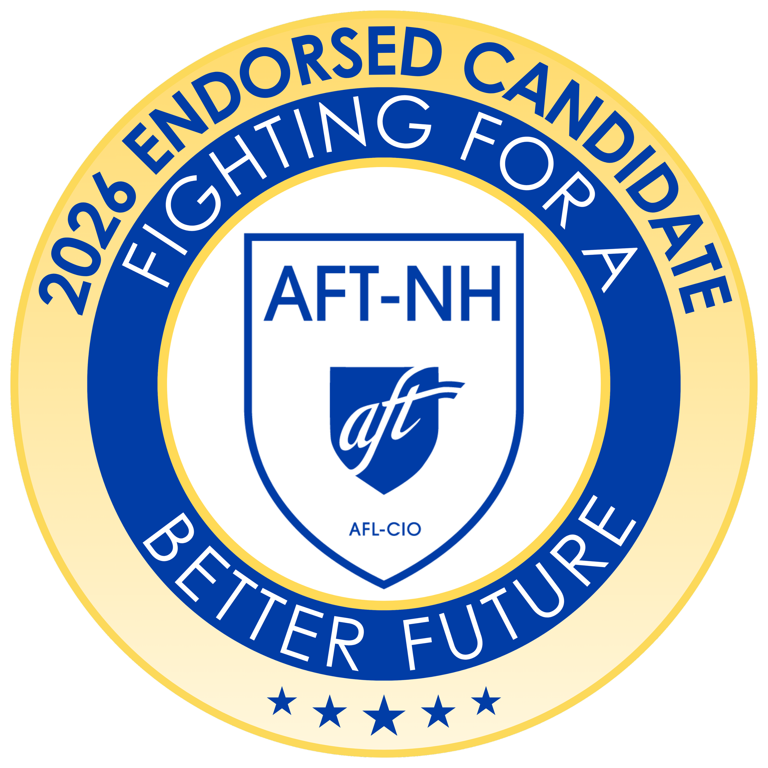 AFT-NH 2026 Endorsed Candidate badge