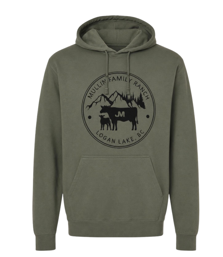 Mullin Family Ranch hoodie featuring the ranch logo, available for purchase.