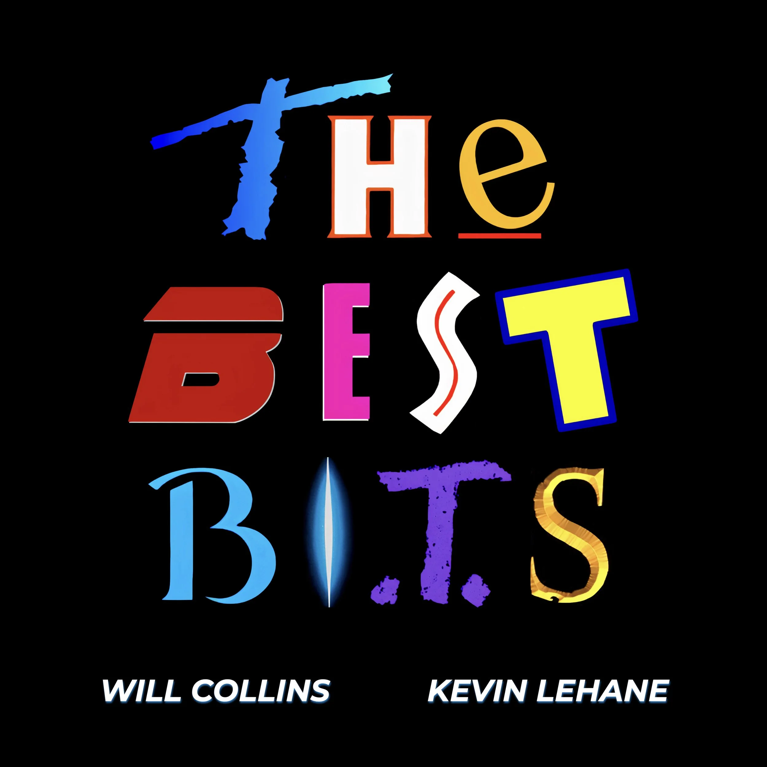 Colorful neon-style text says 'the' with other words partly visible. The background is black.