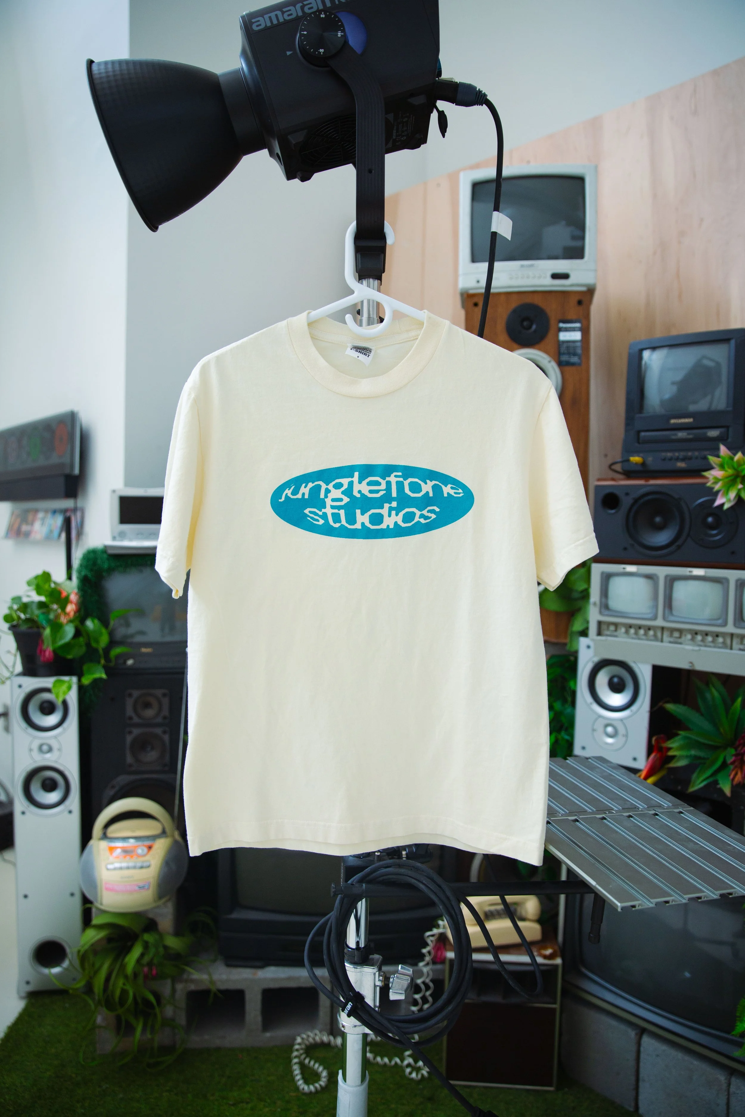 Junglefone Tee, Bulged Logo (White)