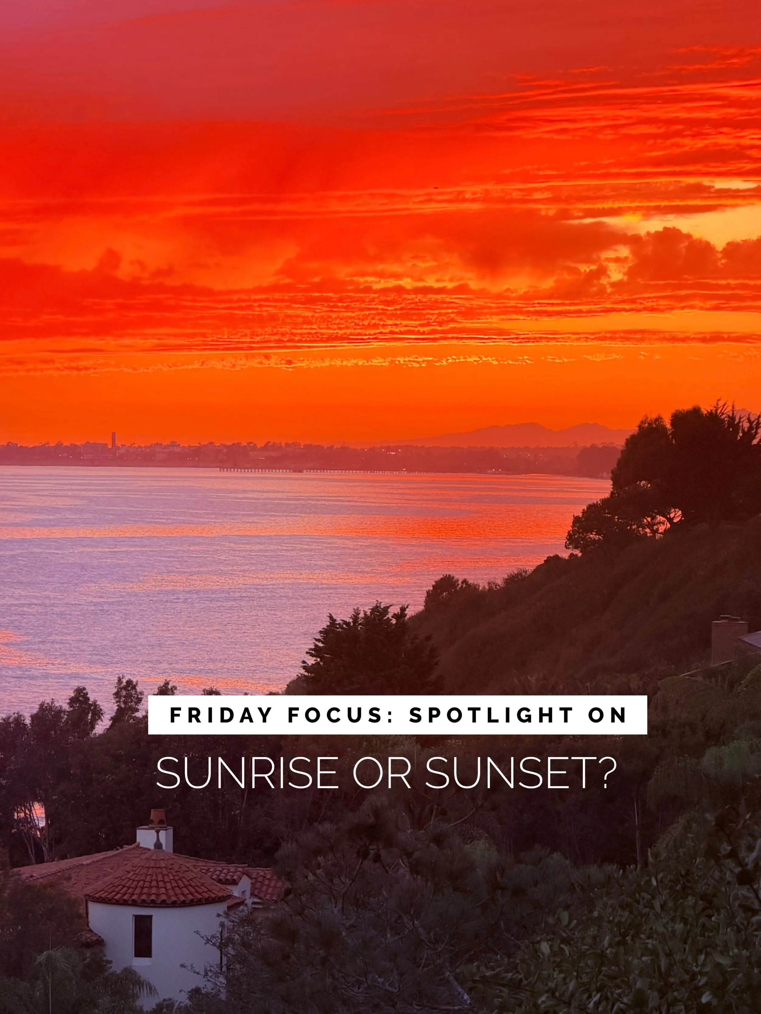 F R I D A Y focus: Spotlight on &ldquo;Sunrise or Sunset.&rdquo; This week I&rsquo;m shining a light on golden hour in fall, one of my favorite seasons in Santa Barbara.

Warm days. Clear skies. The best light of the year. All photos - no filters. So