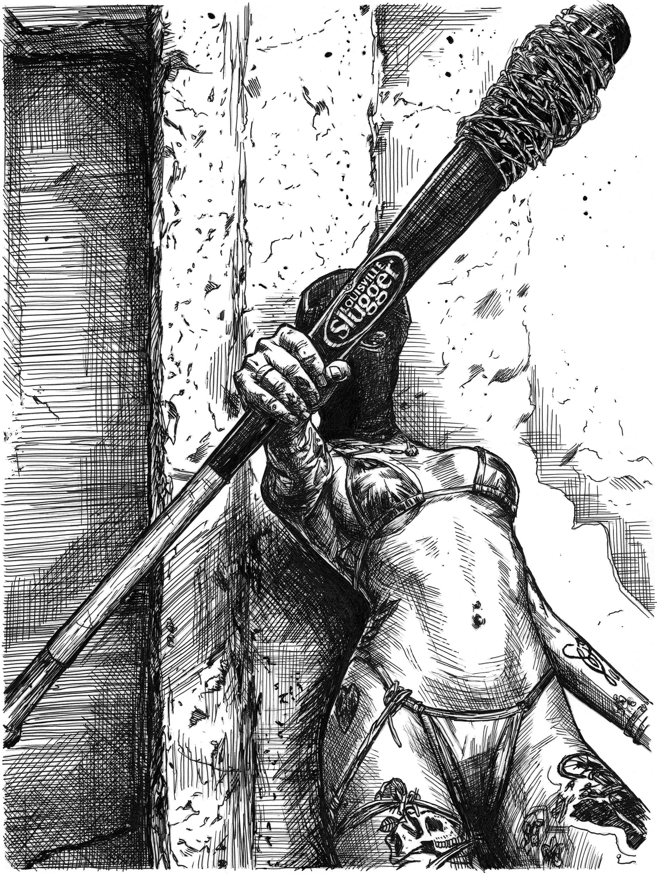 Ezra artprint: ballpoint pen and ink drawing (8x10)