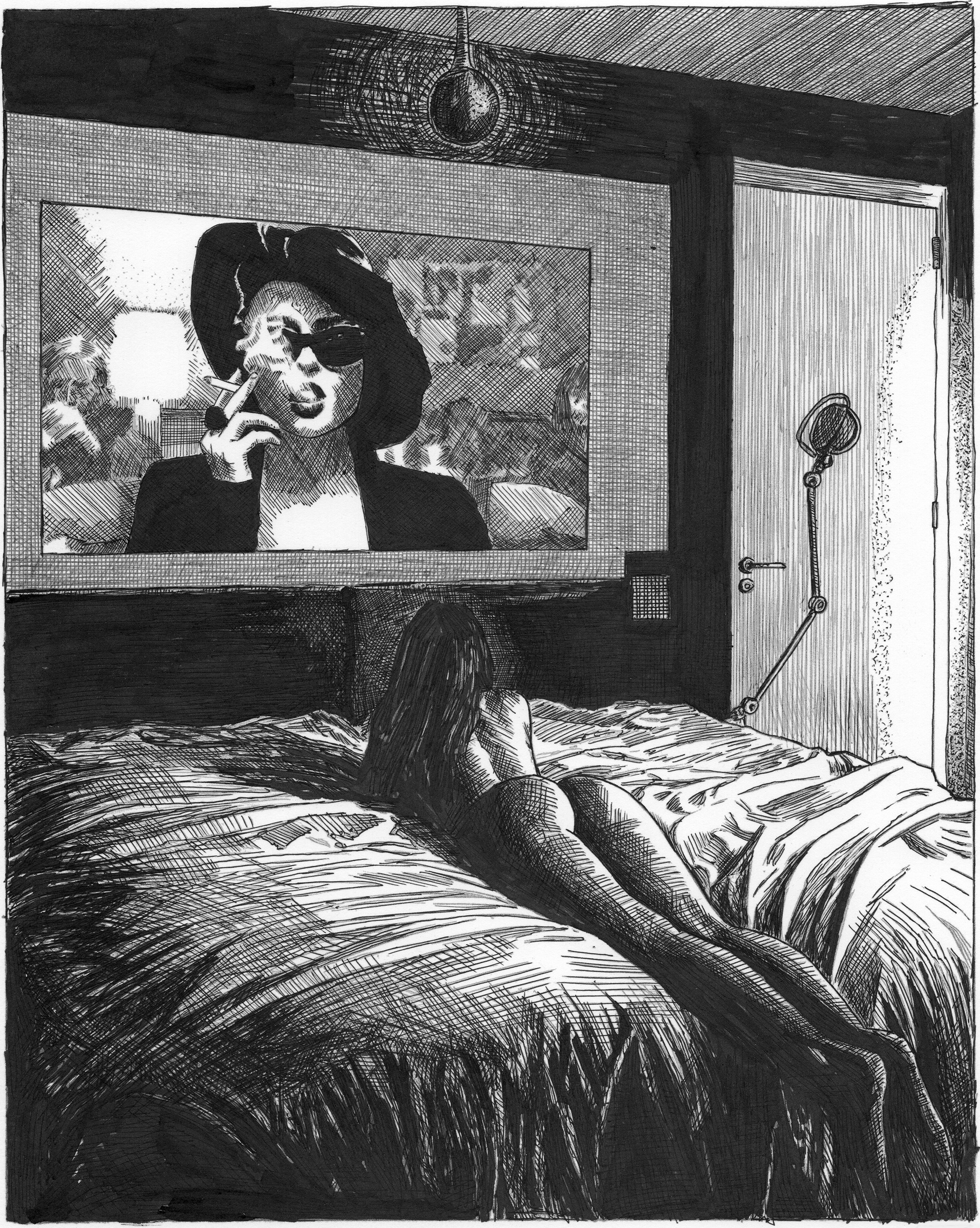 Marla artprint: ballpoint pen and ink drawing (8x10)