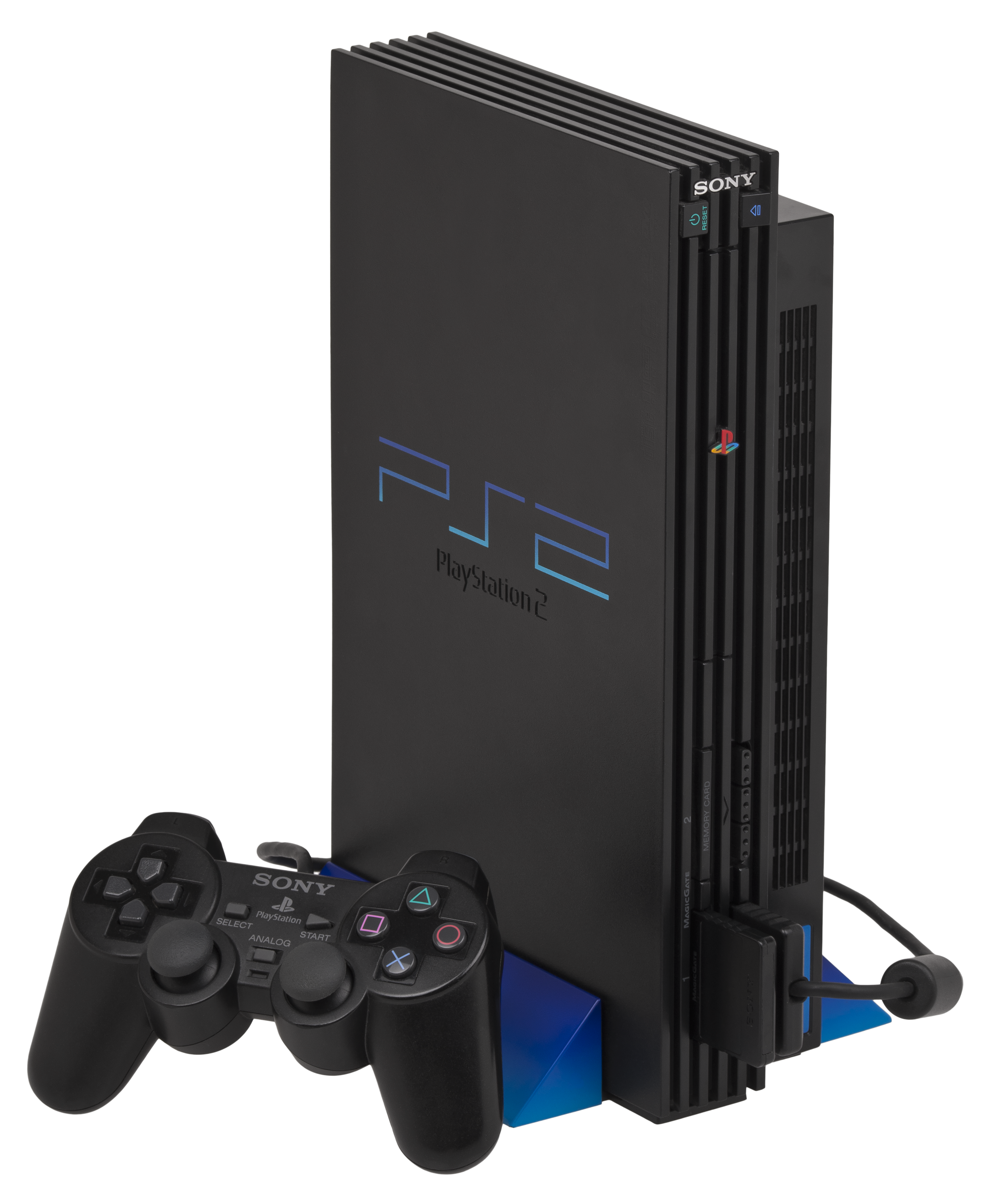 PlayStation 2 console with dualshock controller