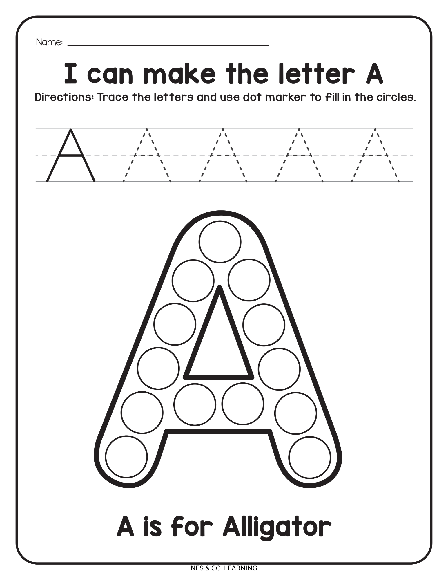A–Z Dot Marker Worksheets | Preschool–Kindergarten