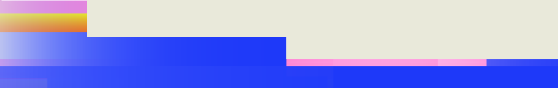 Colorful bar graph with sections in yellow, pink, purple, and blue on a gray background.