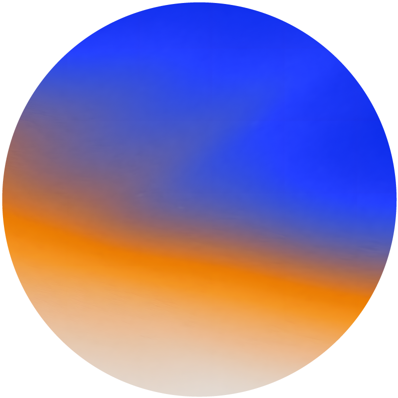 Abstract gradient background with blue, purple, orange, and white shades.
