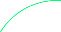 A neon green curved line on a black background.