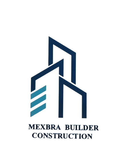 Logo of Mixbra Builder Construction featuring stylized buildings with blue and green accents.