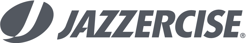 Jazzercise logo with stylized J and text in dark gray