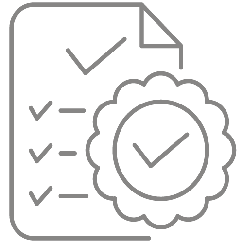 Checklist with checkmarks and a large checkmark badge