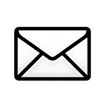 Envelope icon with white background and black outline.