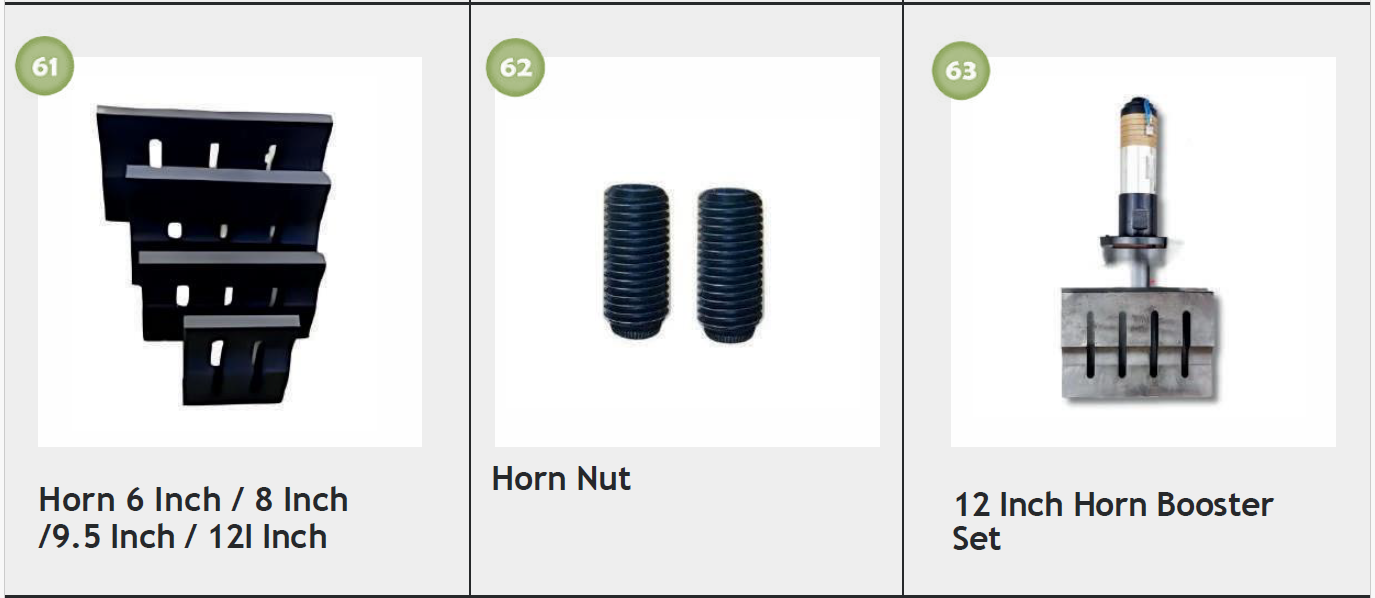Collection of car horn accessories including a horn, a horn nut, and a horn booster set.