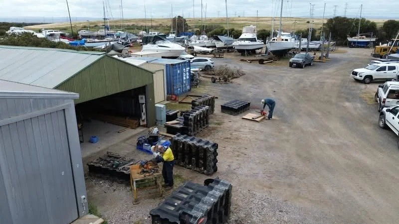 Aerial view of the workshop area