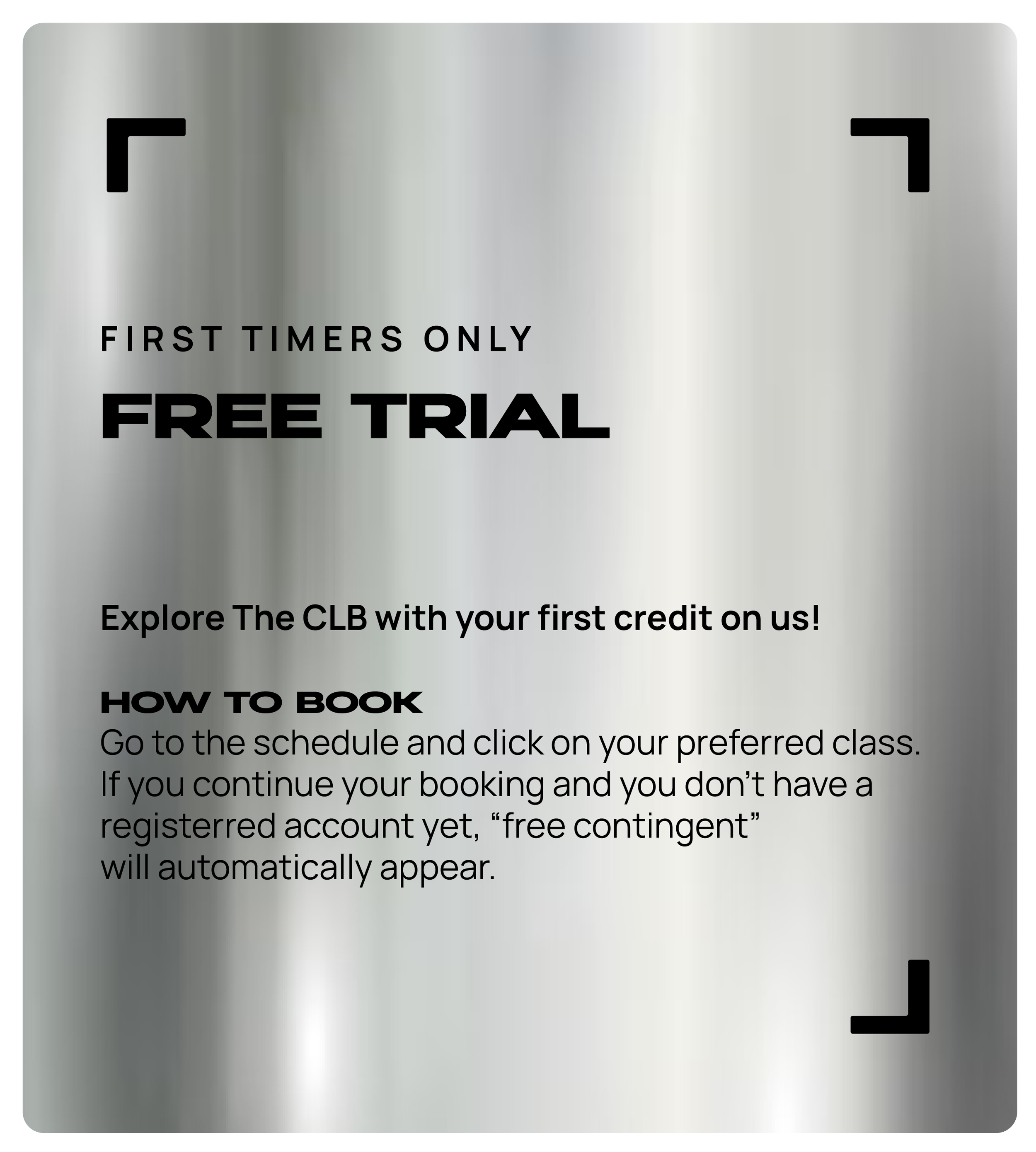 The CLB free trial credit package