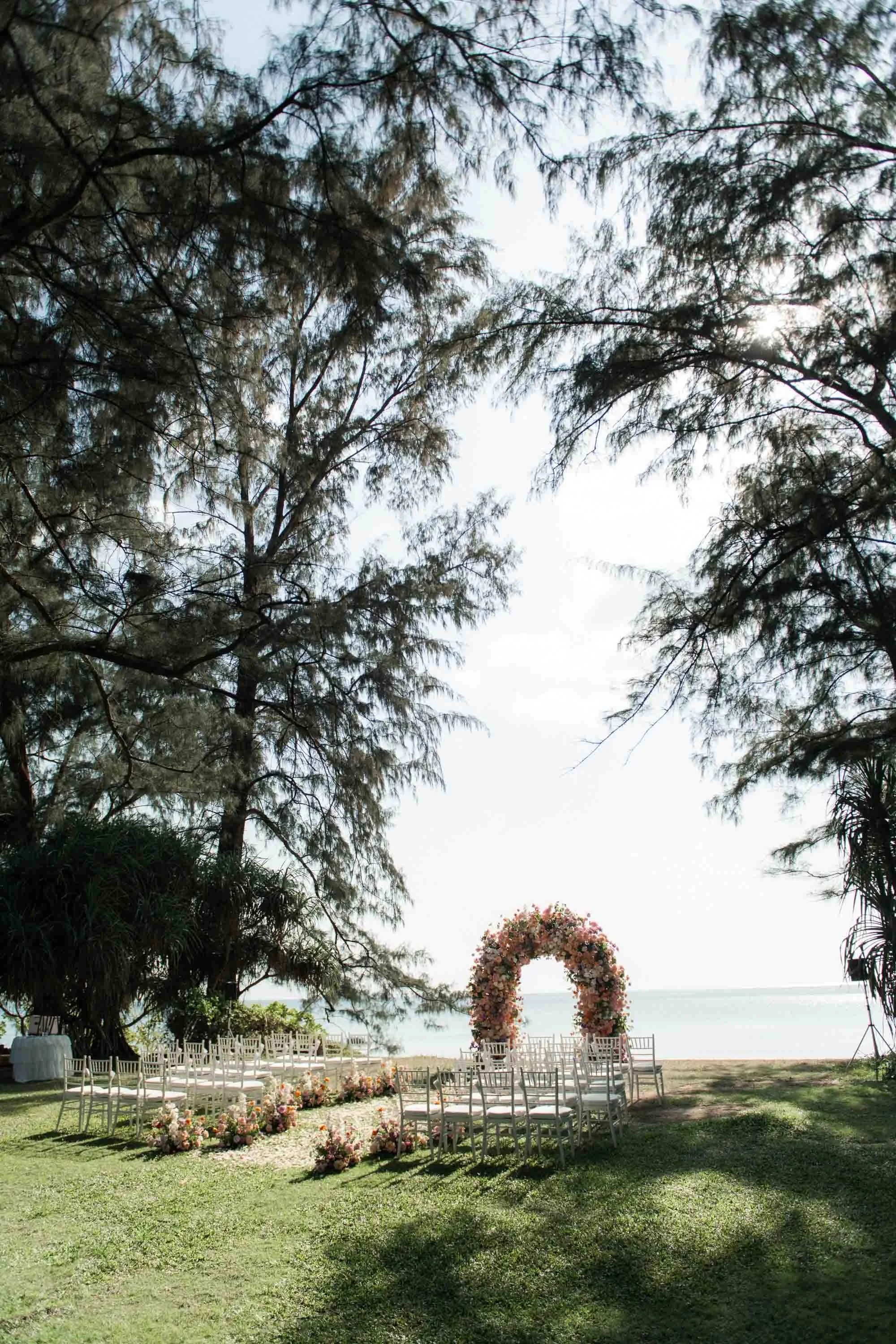 Outdoor ceremony setup overlooking the beach at Renaissance Phuket.