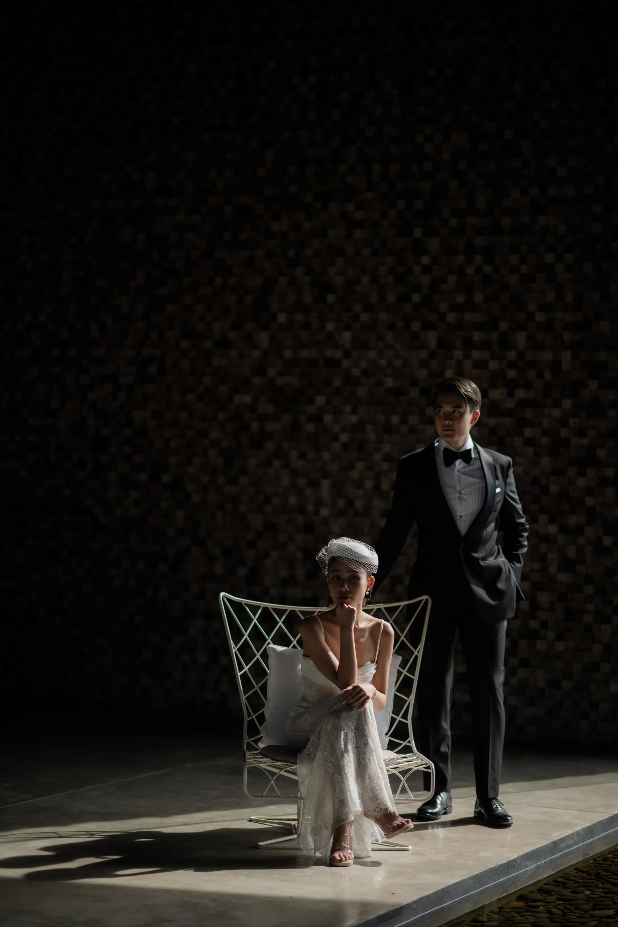 Bride and groom during their portrait session in natural light.