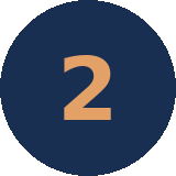 Number 2 inside a dark blue circle