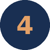 Number 4 displayed in orange on a navy blue circular background.