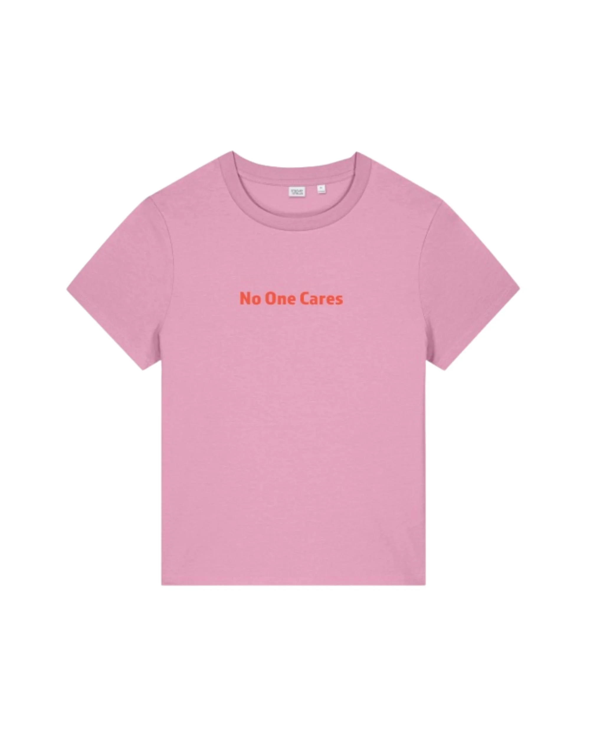 No One Cares Embroidered Premium Ladies Boxy Tee - Choose Thread Color