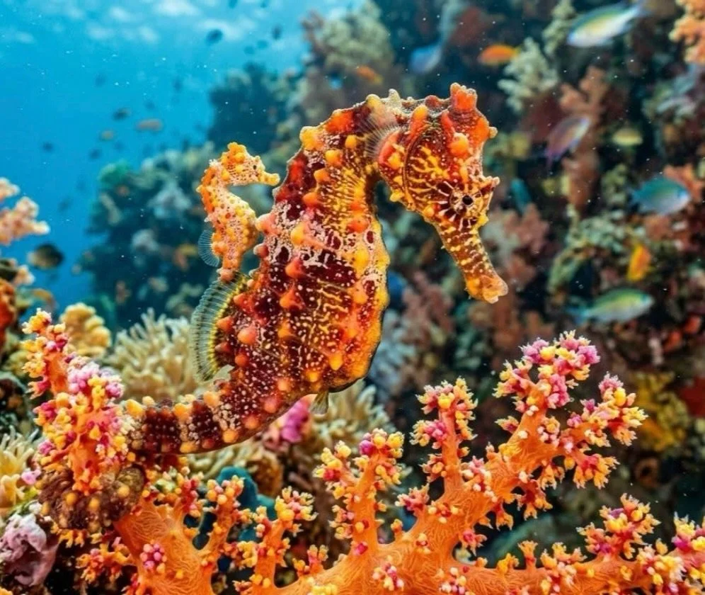 Seahorses blend so perfectly into their surroundings that it&rsquo;s easy to swim past them without ever knowing they were there.

This little guy is the cutest reminder to slow down and be present 💙
#chasingblueau #experiencestodivefor #oceanlover 