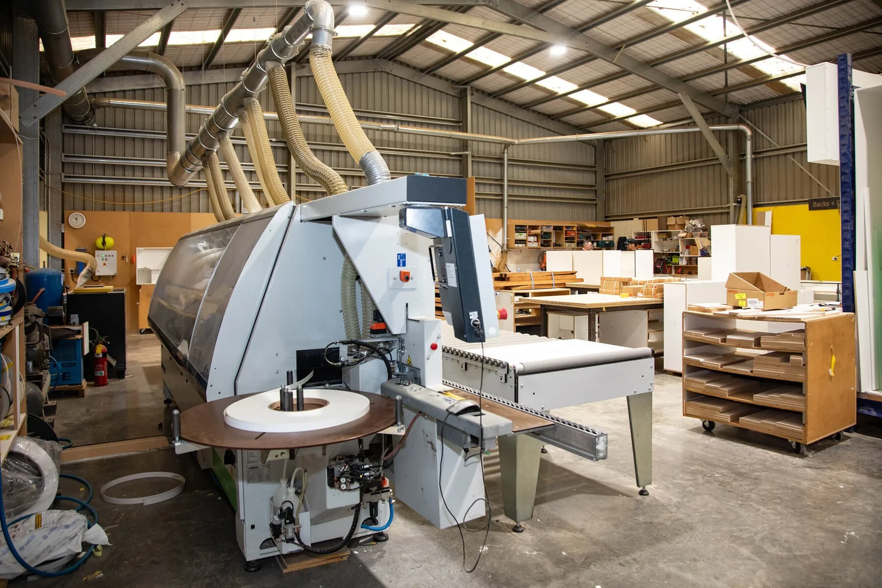 Carrolls cabinetry workshop in Masterton with modern edgebanding machinery.