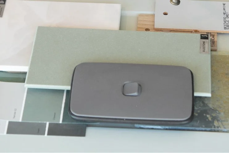Joinery material and hardware samples in the Carrolls showroom.